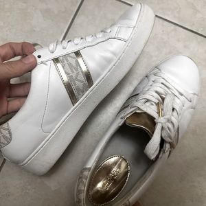 Michael Kors white leather sneakers like new